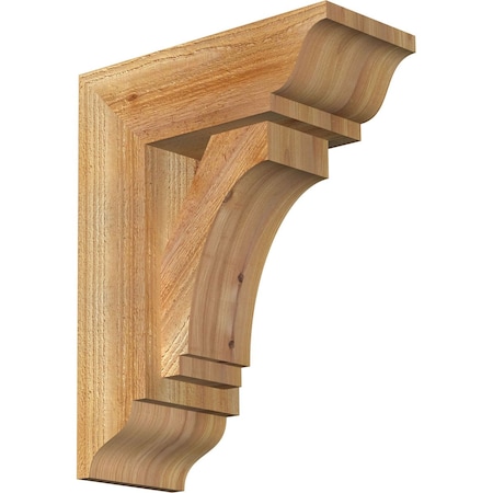 Ekena Millwork Imperial Traditional Rough Sawn Bracket w/ Offset Brace, Western Red Cedar, 6"W x 14"D x 18"H BKT0604X14X18IMP01RWR